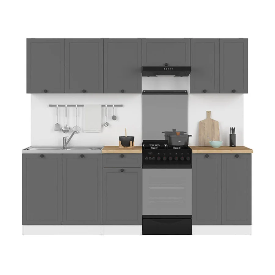 Modular kitchen JUNONA LINE 230 ZBL BRW graphite order